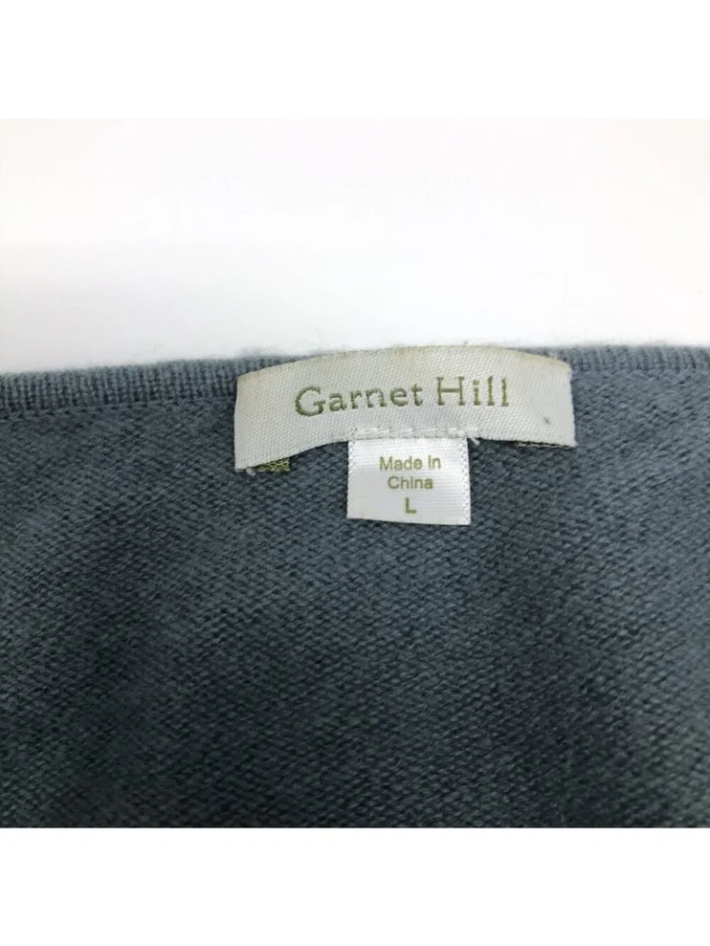 Garnet Hill 100% Cashmere Blue Swing Sweater Size L